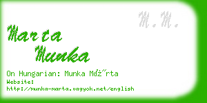 marta munka business card